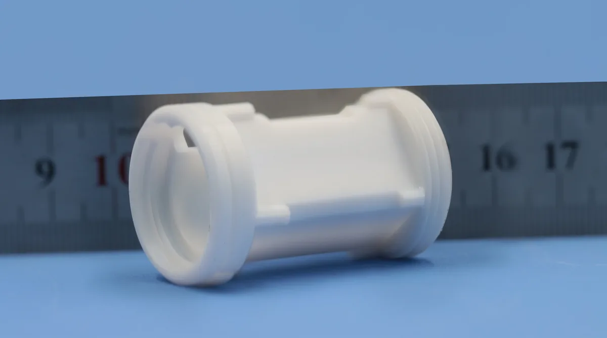 White precision fluid path component