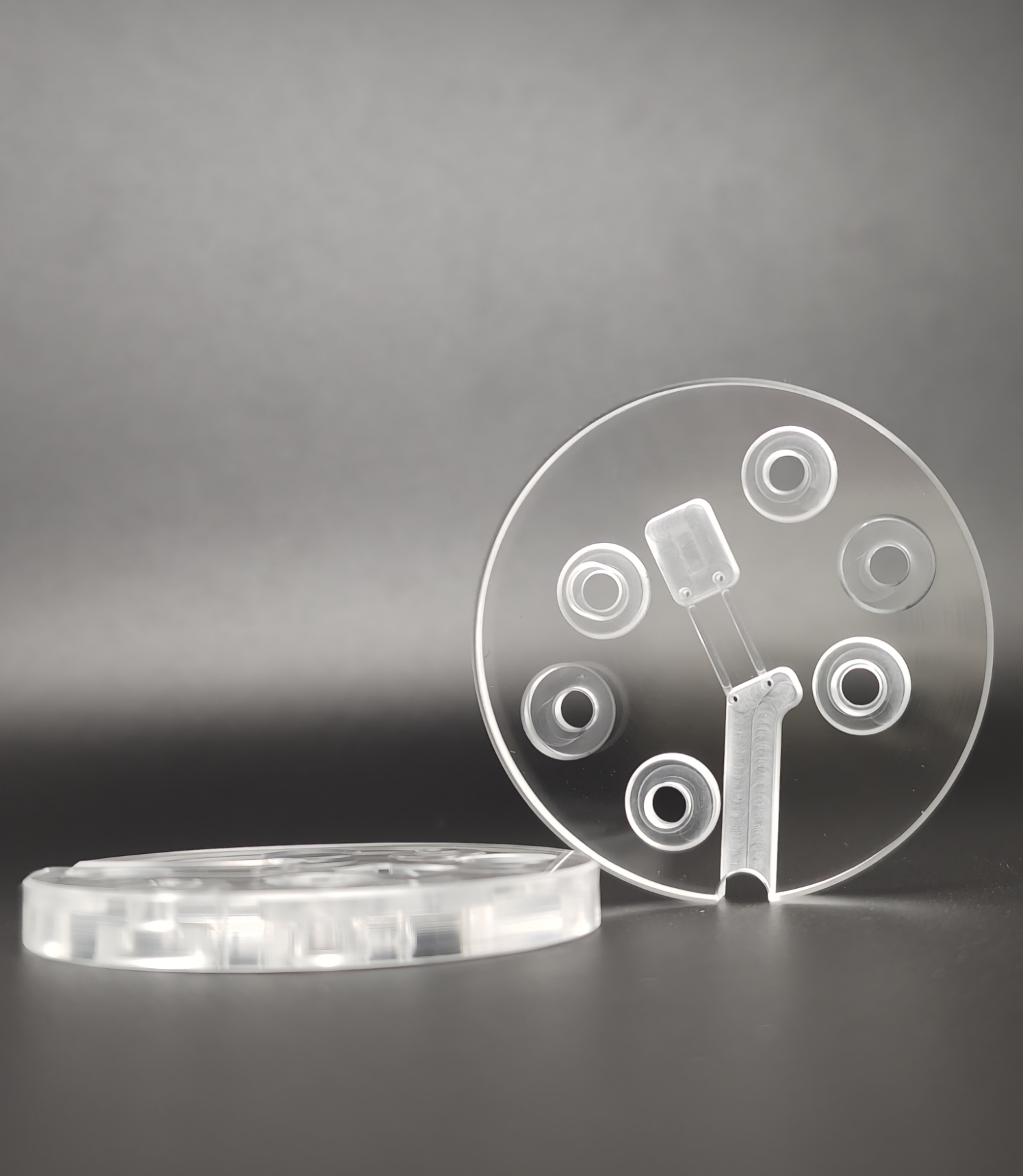 Transparent circular diagnostic component